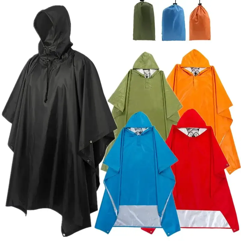 3 in 1 Waterproof Adult Long Raincoat Women Men Rain Coat Jacket