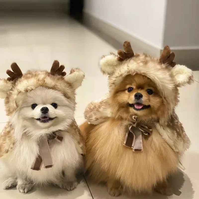 Adorable Moose Cape Costume for Pet