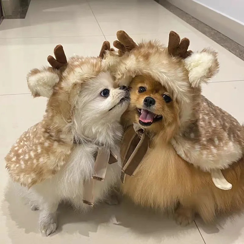 Adorable Moose Cape Costume for Pet