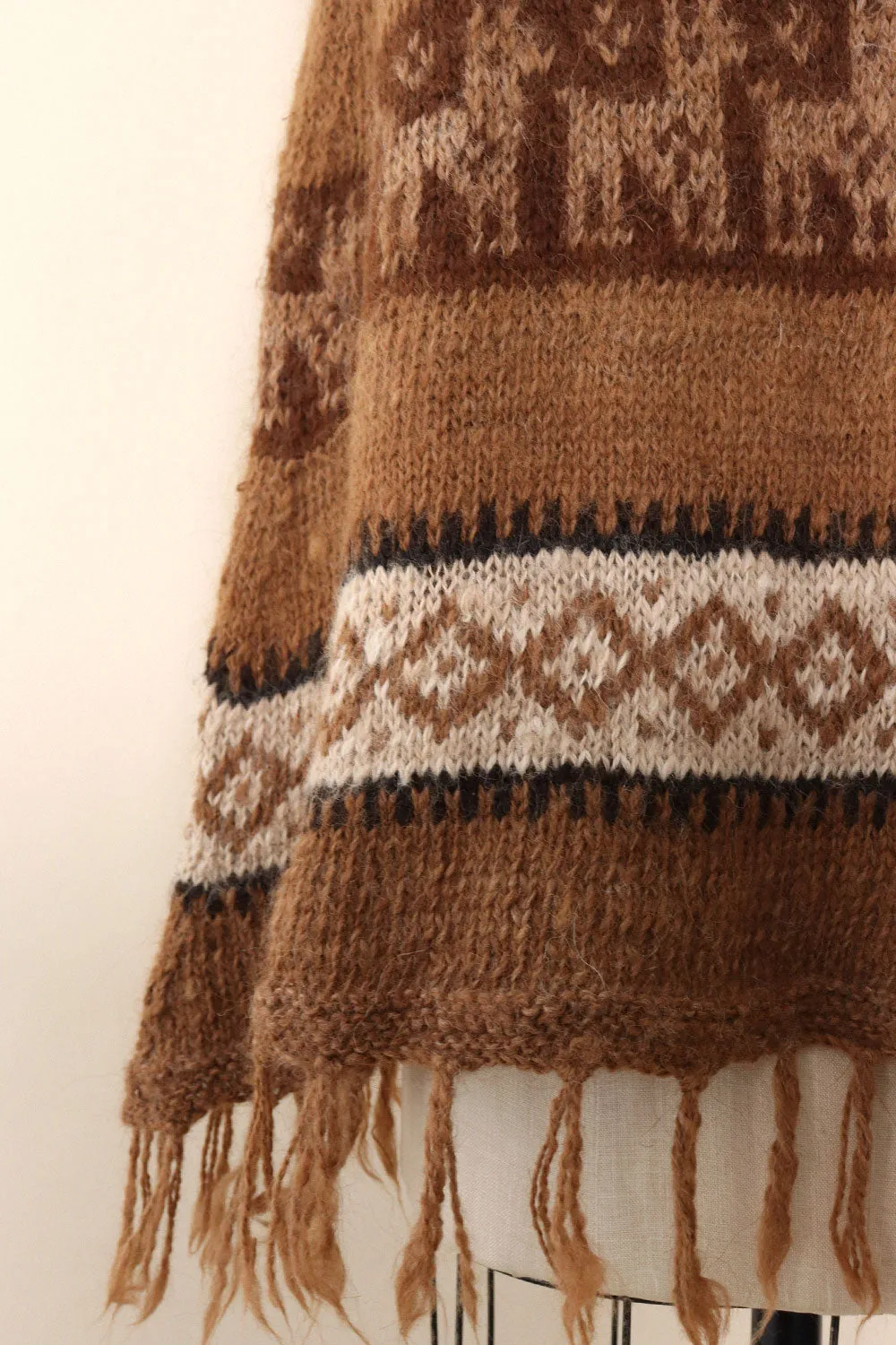 Alpaca Fringe Poncho