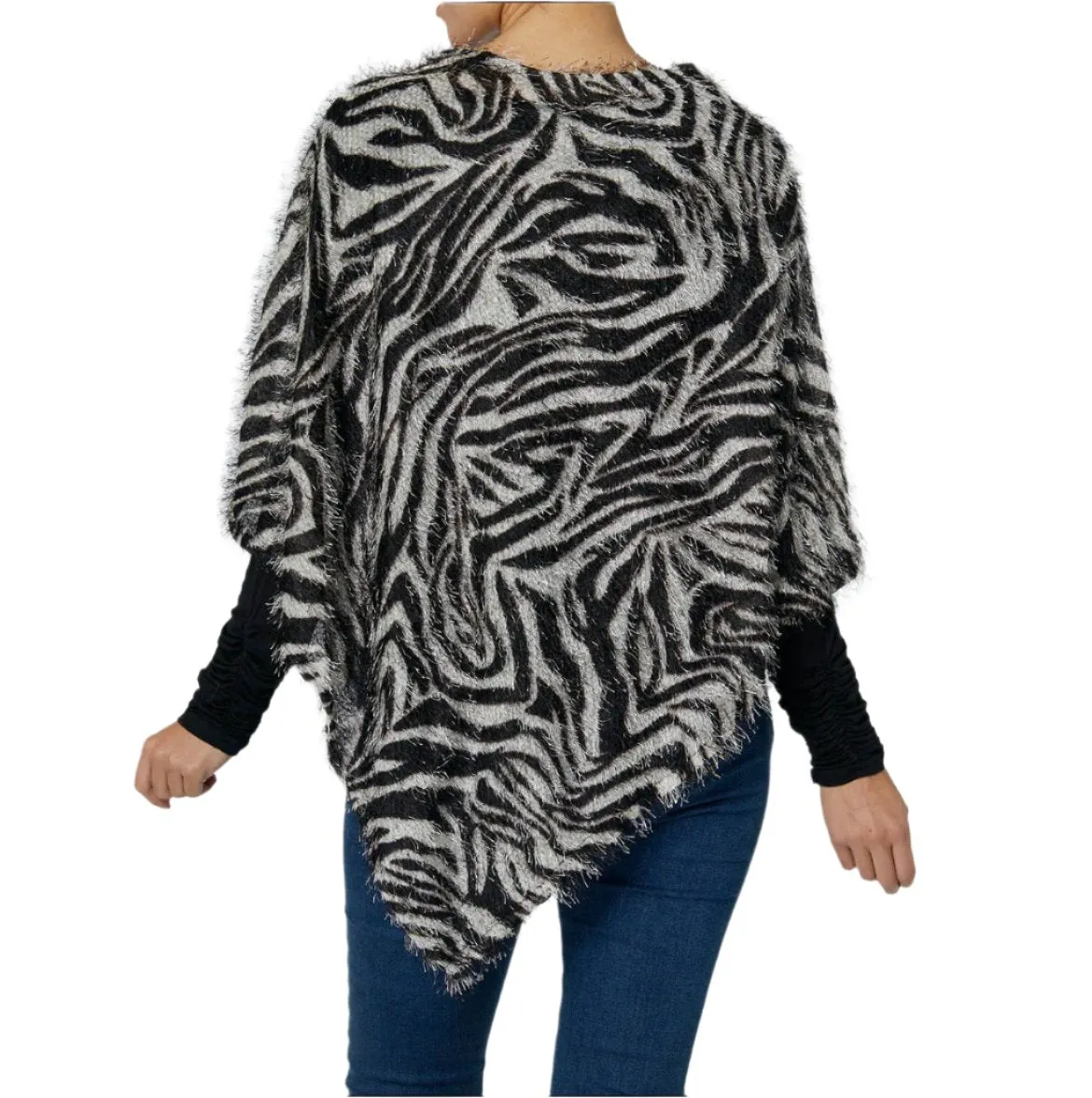 Animal print poncho