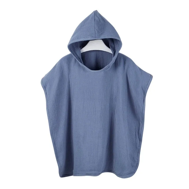 Baby Hooded Shower Towel Bath Towel Strong Absorbent Quick-Drying Soft Bathrobe Blanket Poncho Breathable Cotton Cape