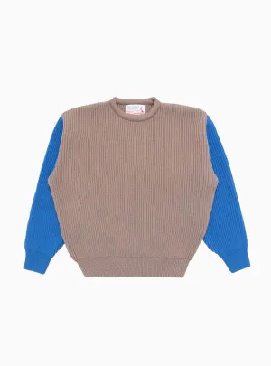 Beacon Merino Wool Crew Sweater Earth & Royal Blue