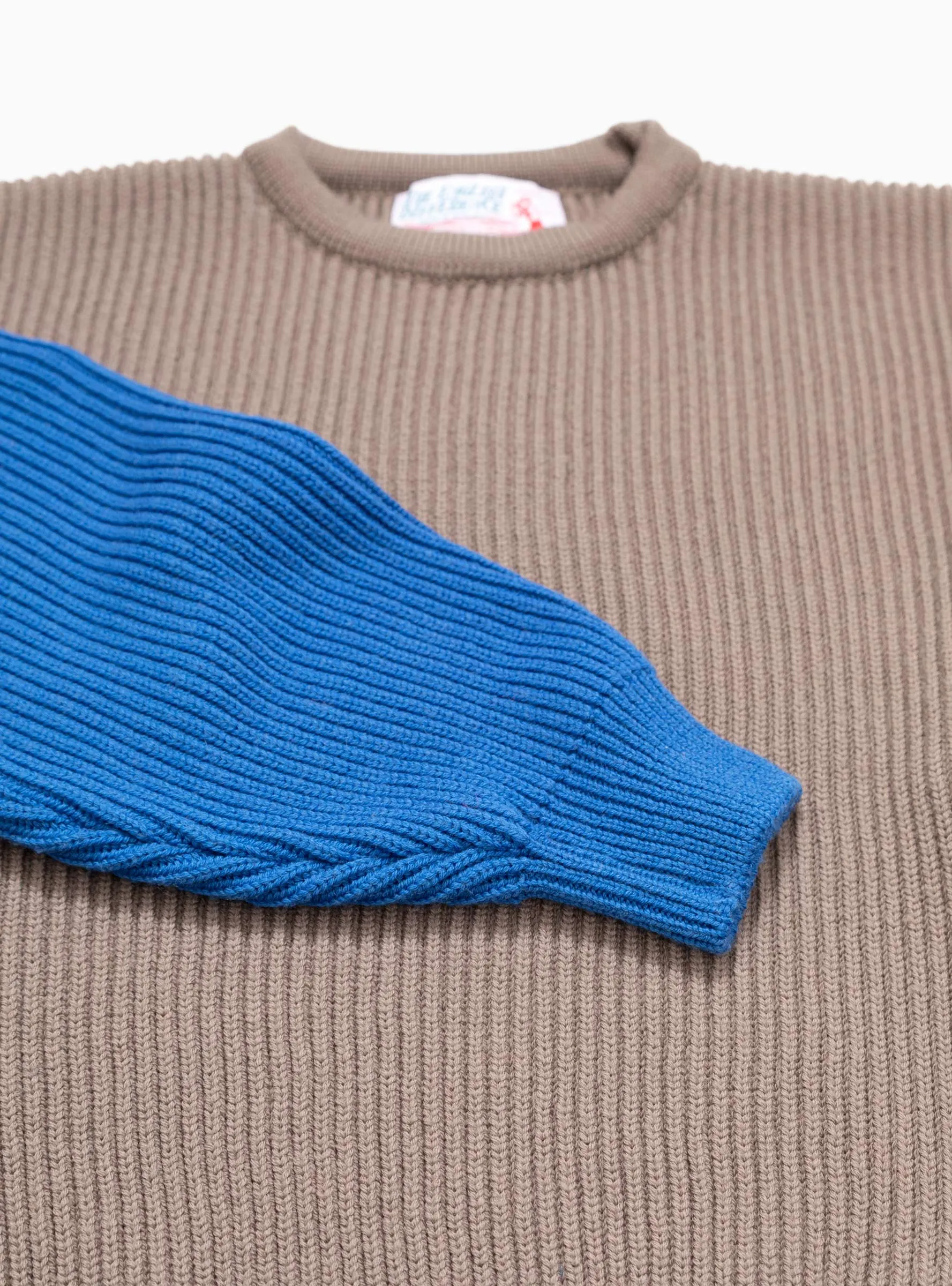 Beacon Merino Wool Crew Sweater Earth & Royal Blue