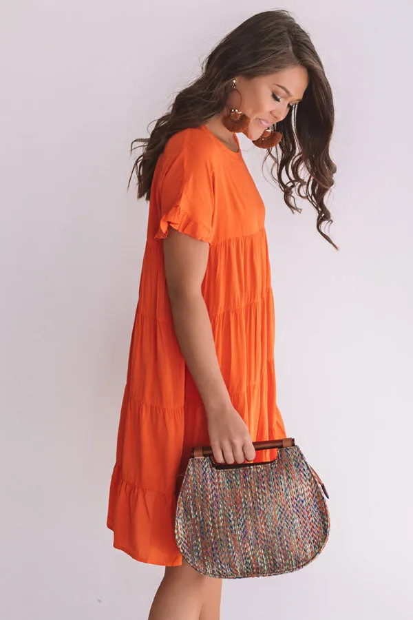 Beyond Basic Babydoll Dress in Tangerine