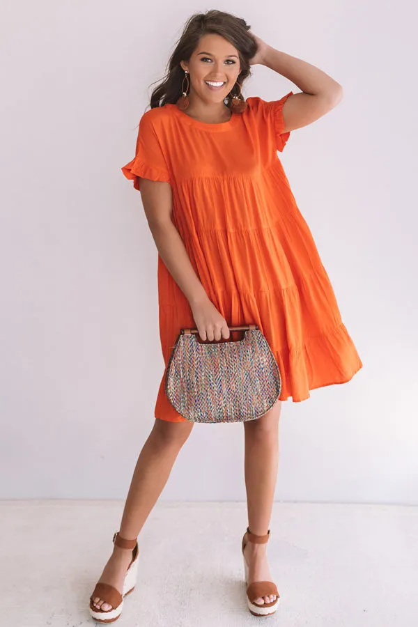 Beyond Basic Babydoll Dress in Tangerine