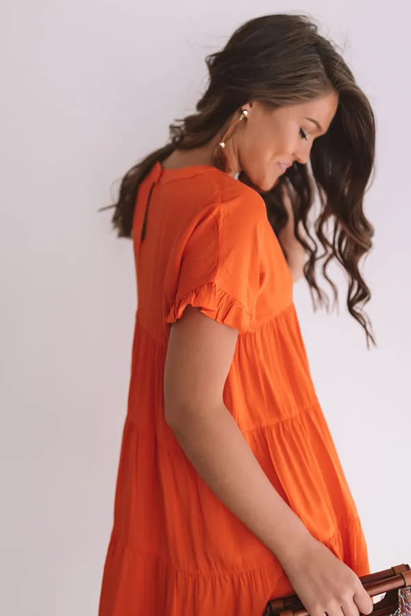 Beyond Basic Babydoll Dress in Tangerine