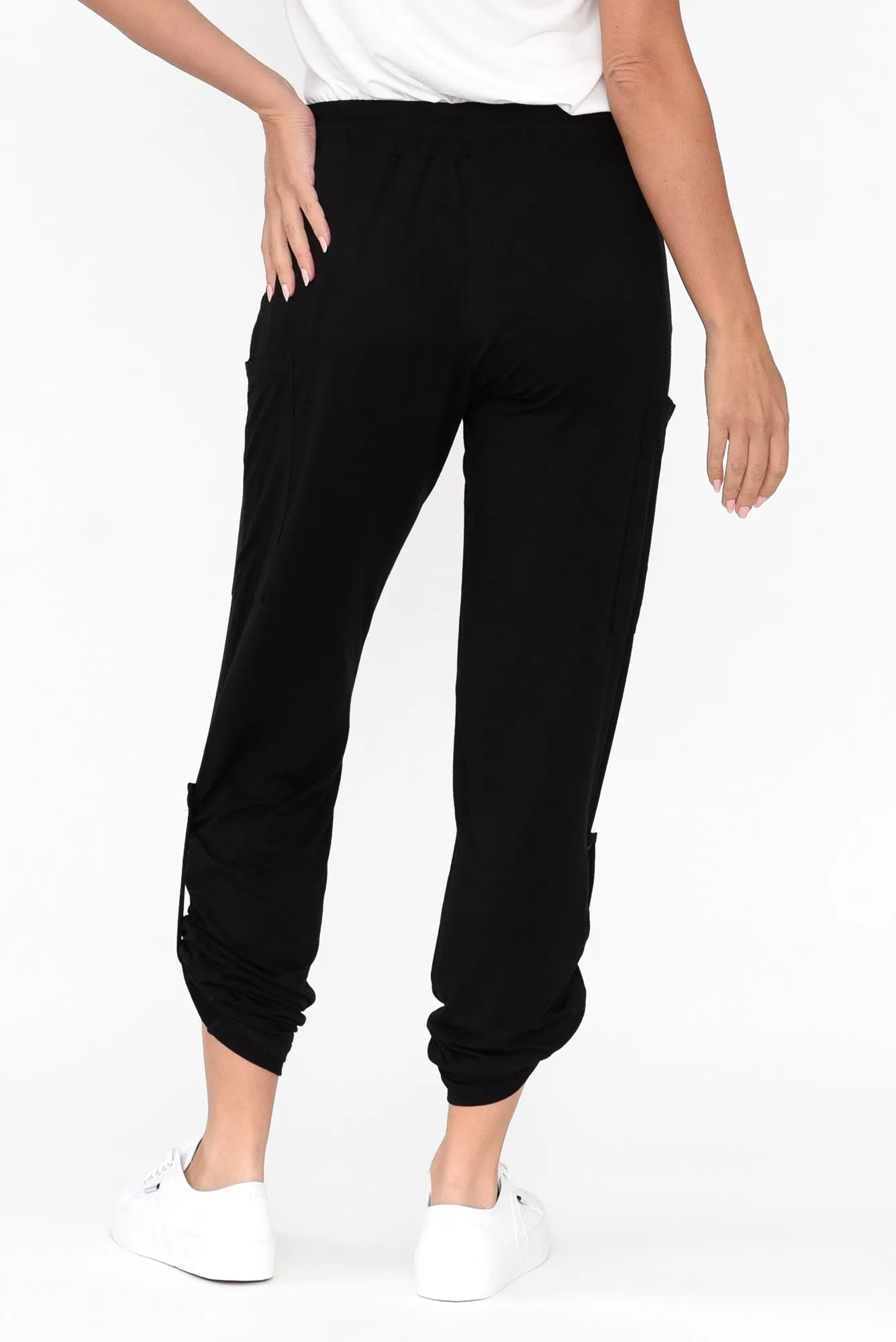 Black Bamboo Pocket Pants