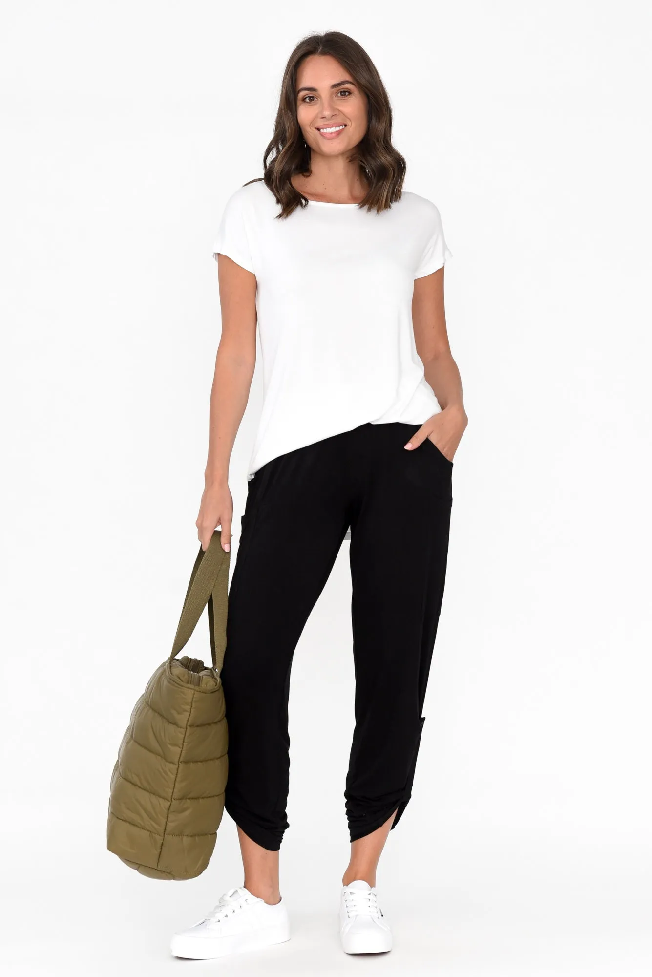 Black Bamboo Pocket Pants