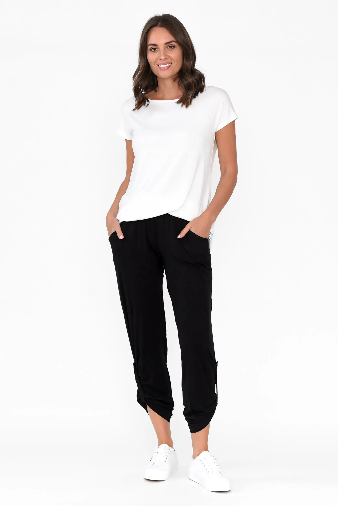 Black Bamboo Pocket Pants