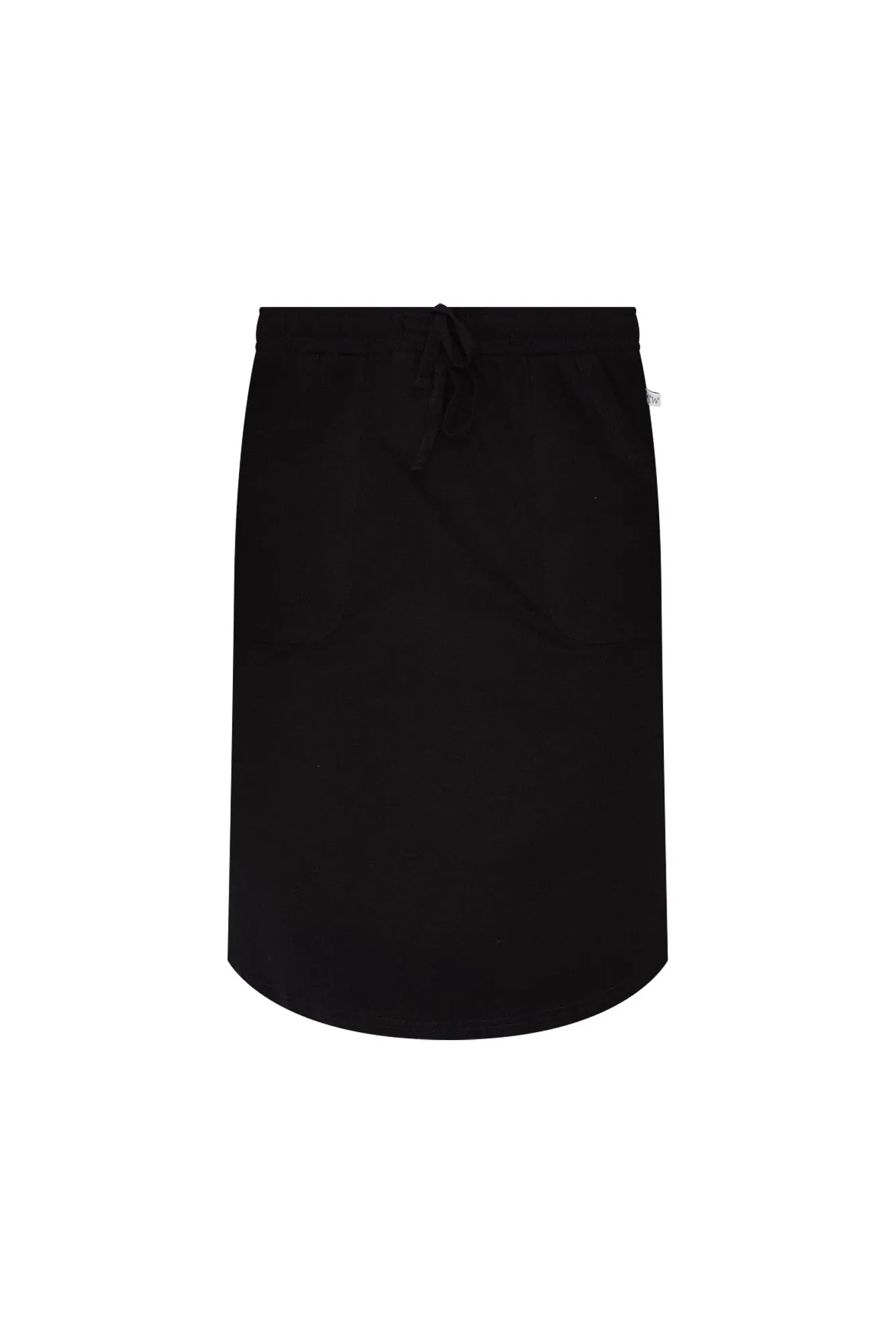 Black Cotton Drawstring Skirt