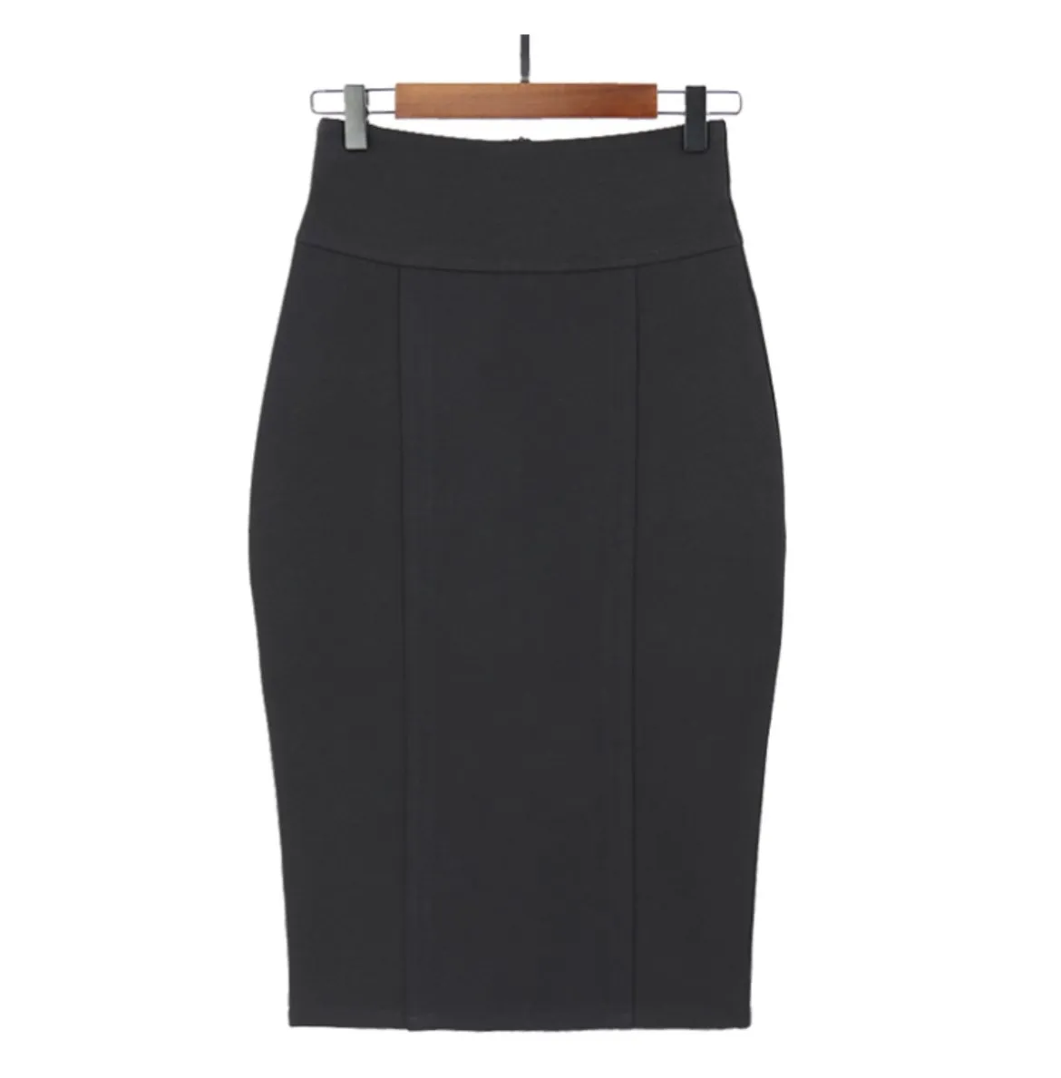 Black Pansy Pencil Skirt