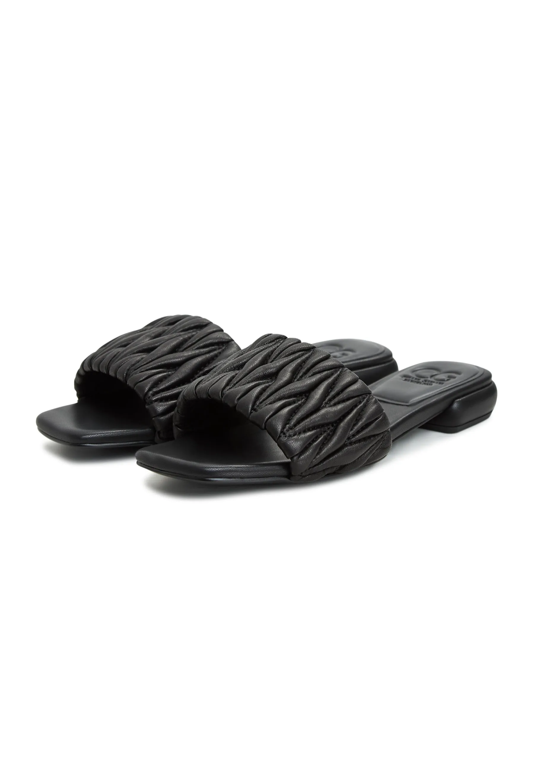 Block Heeled Slippers Stephanie - Black