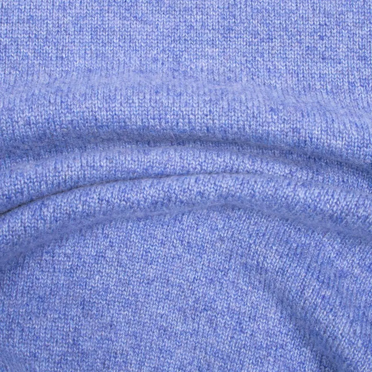 Blue Melange Balvenie 3 Button 4ply Cashmere Polo Sweater