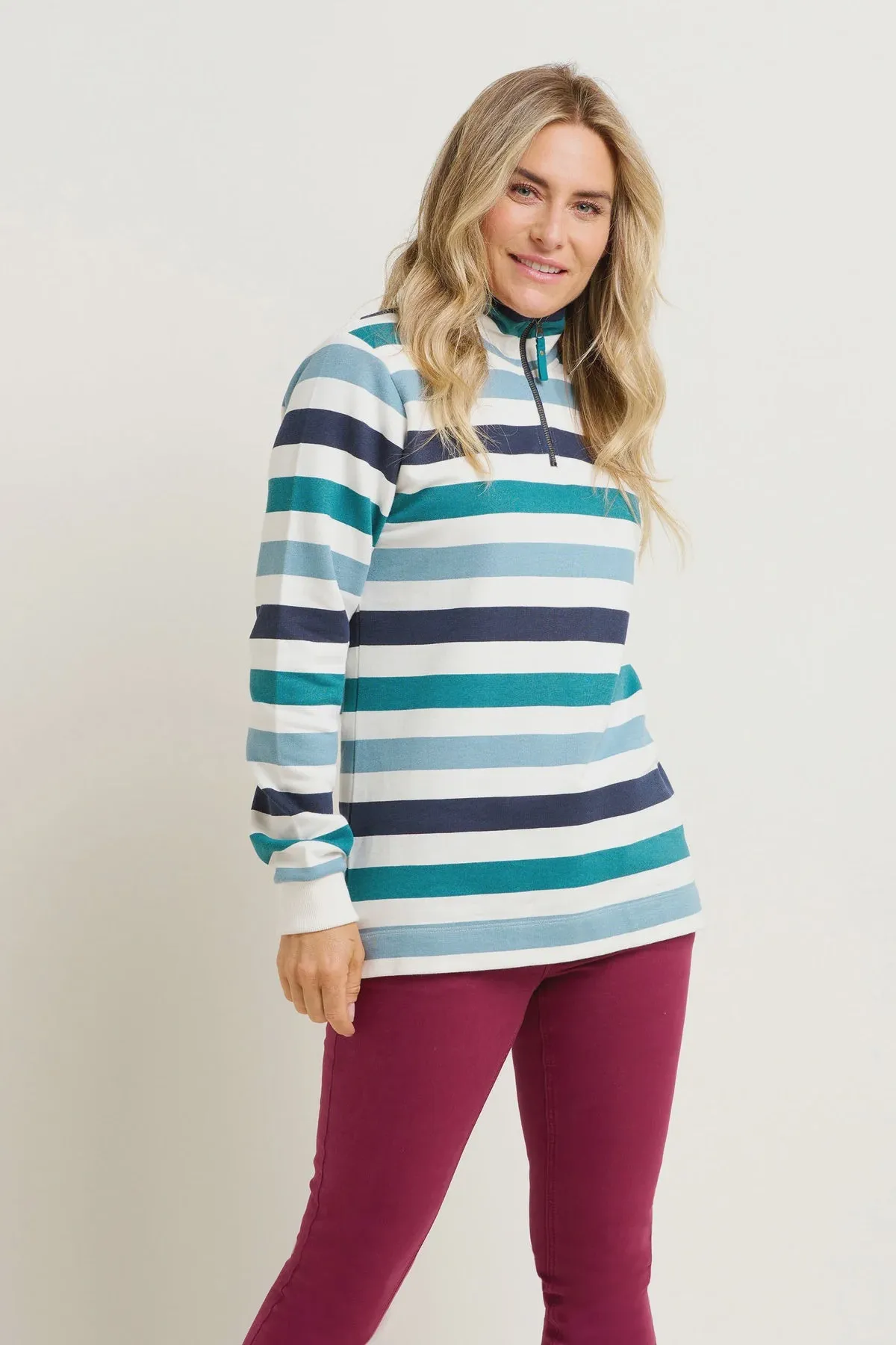 Blue Stripe Quarter zip