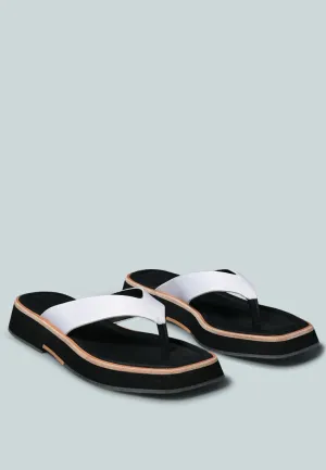 BLUNT Flat Thong Sandal in White