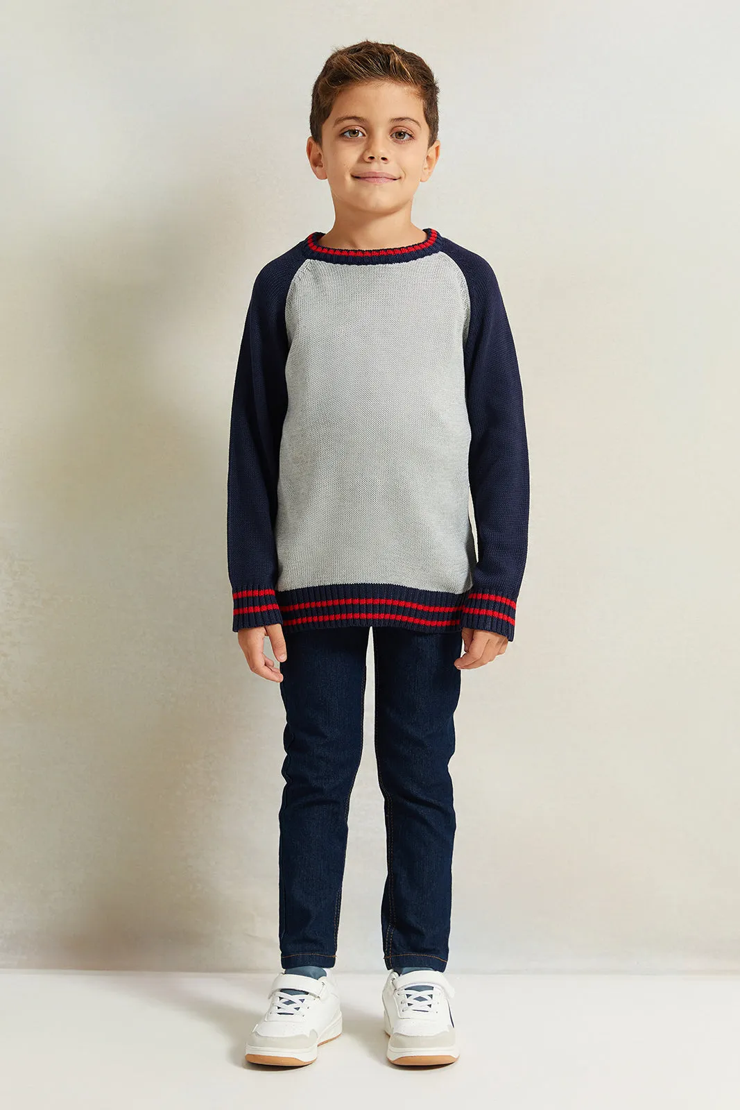 Boys Multicolour Solid Sweater