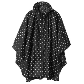 Breathable Polka Dot Rain Poncho Coat with Adjustable Hood