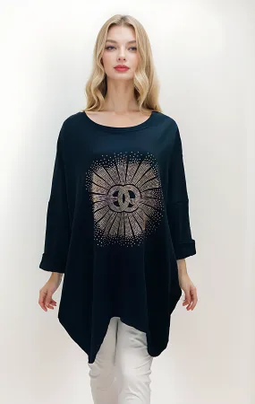 Burst Diamante Tunic Top