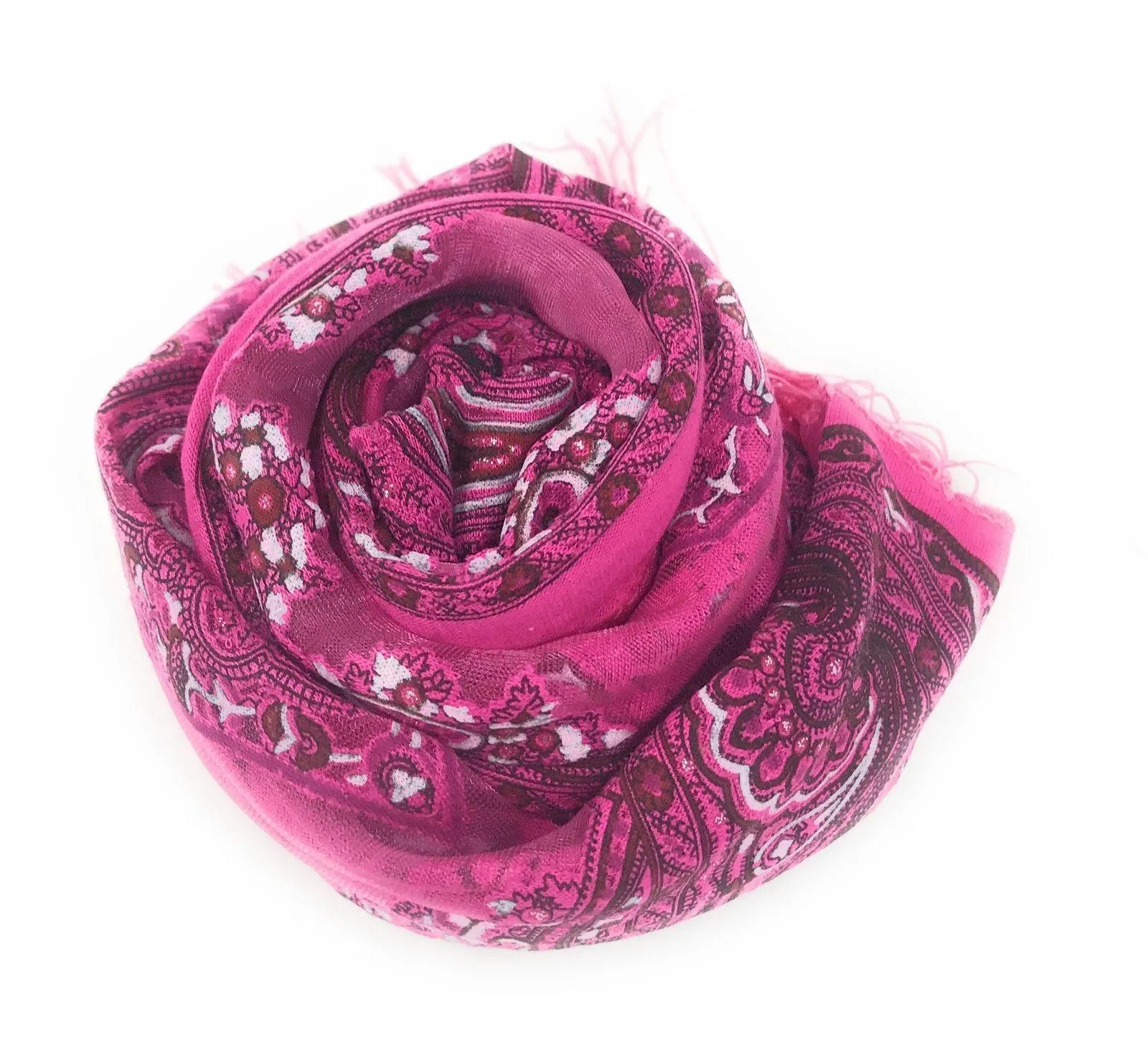 Casaba Women's Elegant Paisley Sheer Scarf Scarves Intricate Brocade Tapestry