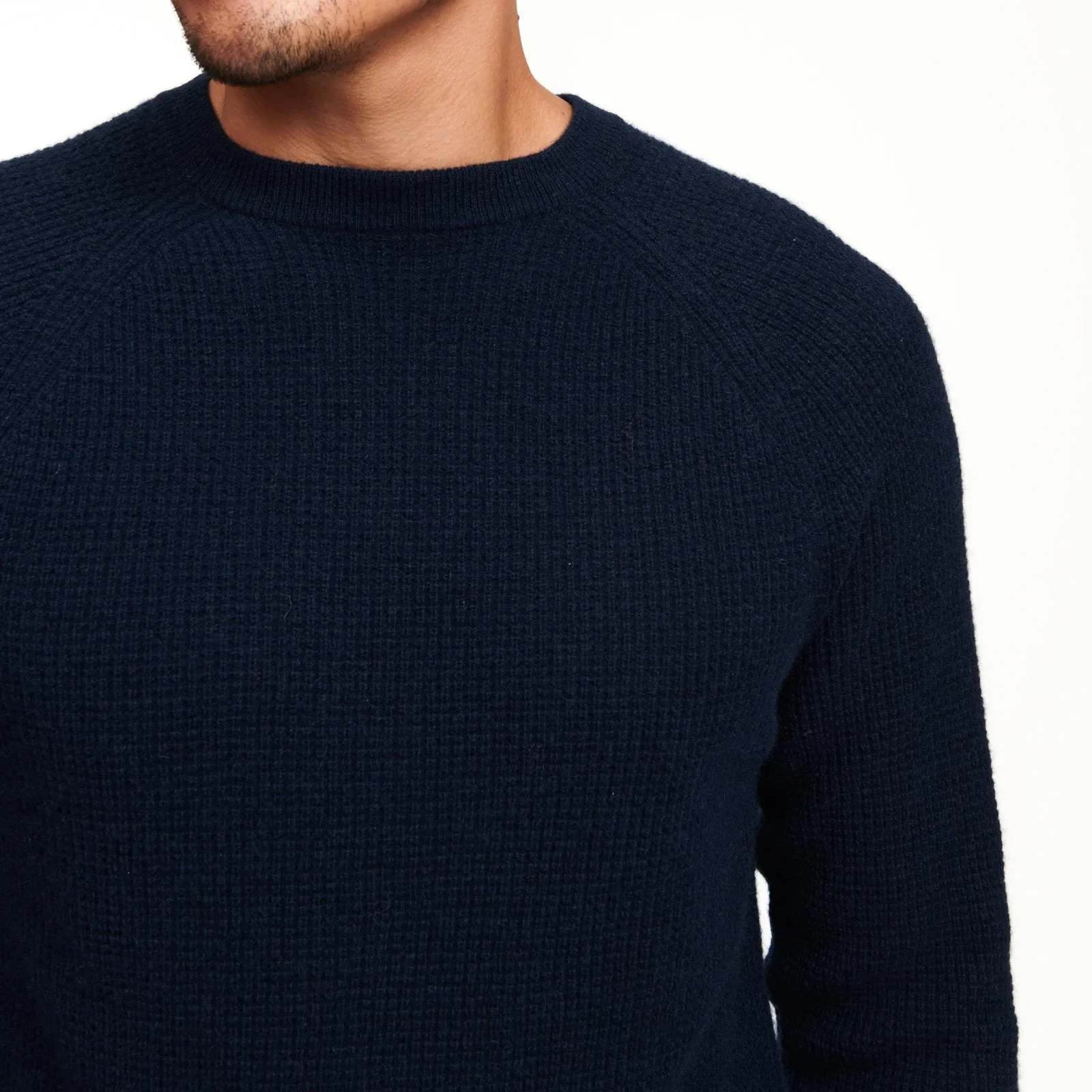 Cashmere Waffle Crewneck Sweater