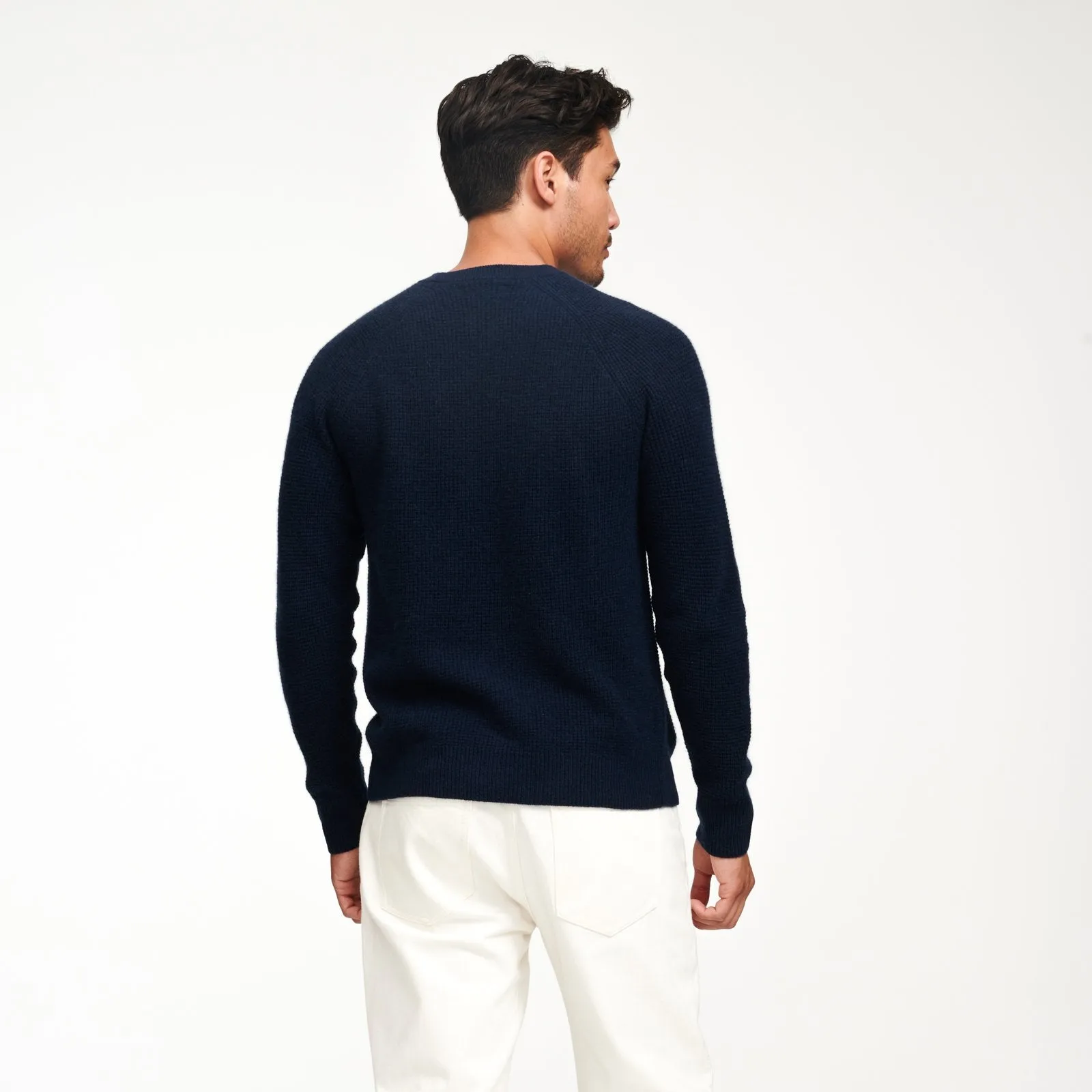 Cashmere Waffle Crewneck Sweater