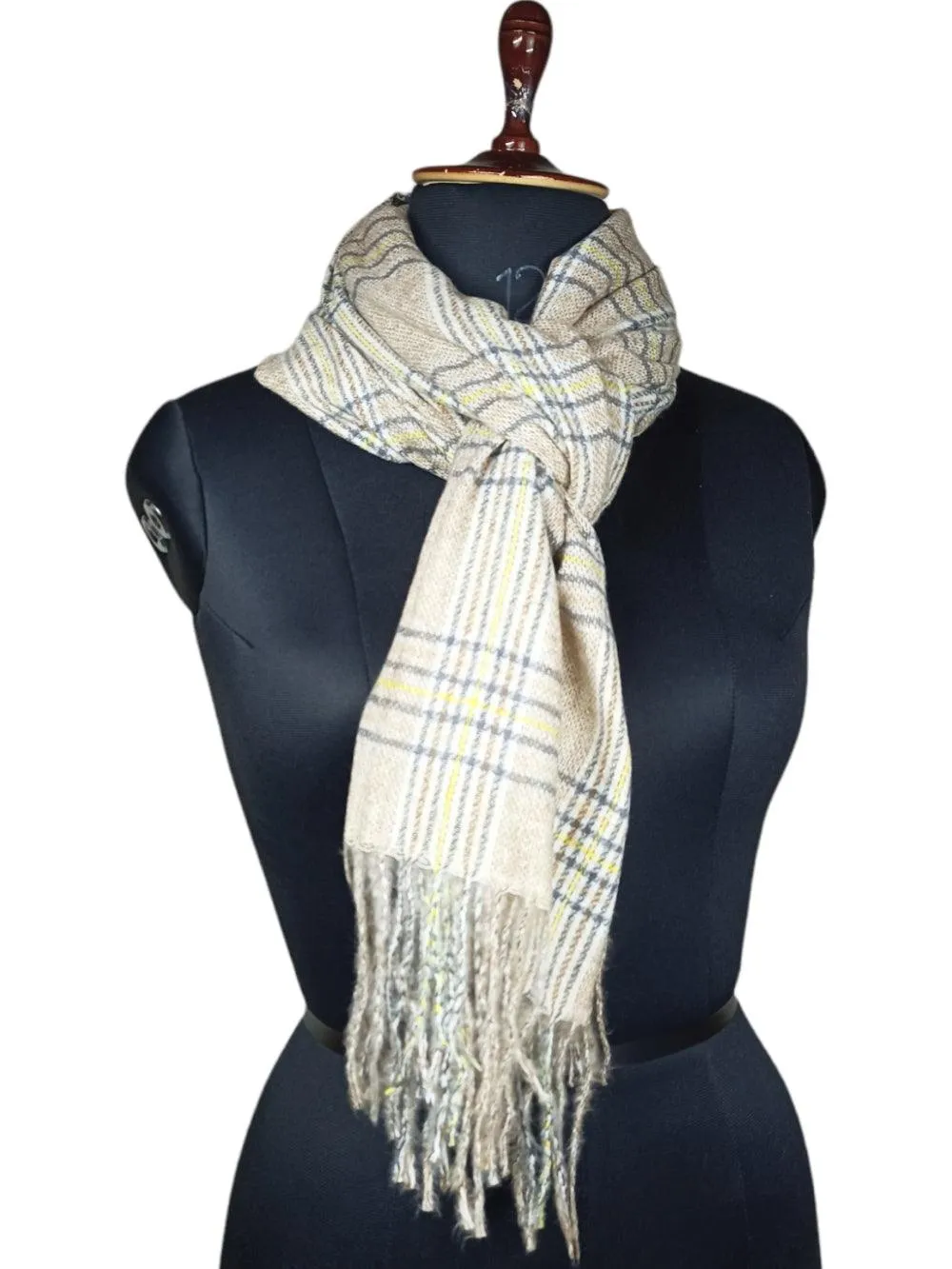 Cashmere Woolen Stole | Check Design | Reversible Stole