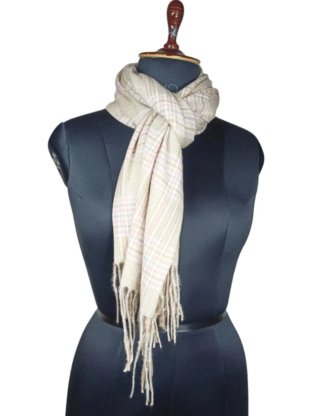 Cashmere Woolen Stole | Check Design | Reversible Stole