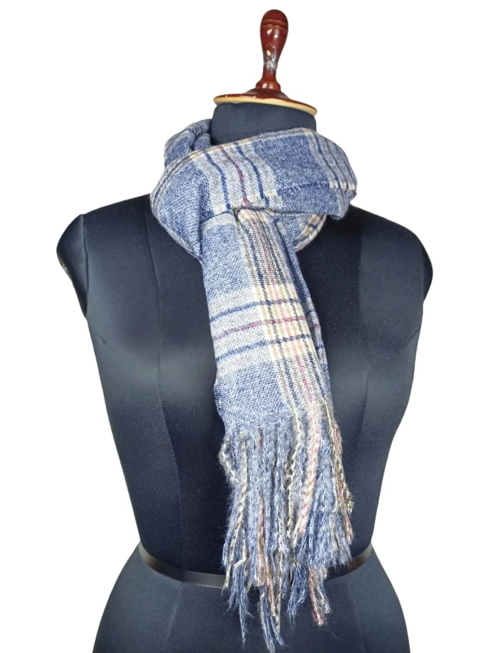 Cashmere Woolen Stole | Check Design | Reversible Stole