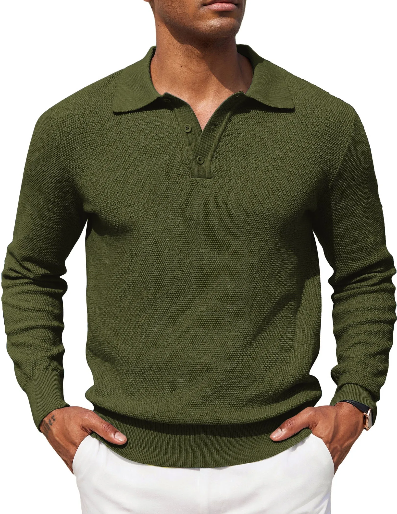 Casual Stretch Polo Sweater Shirt (US Only)