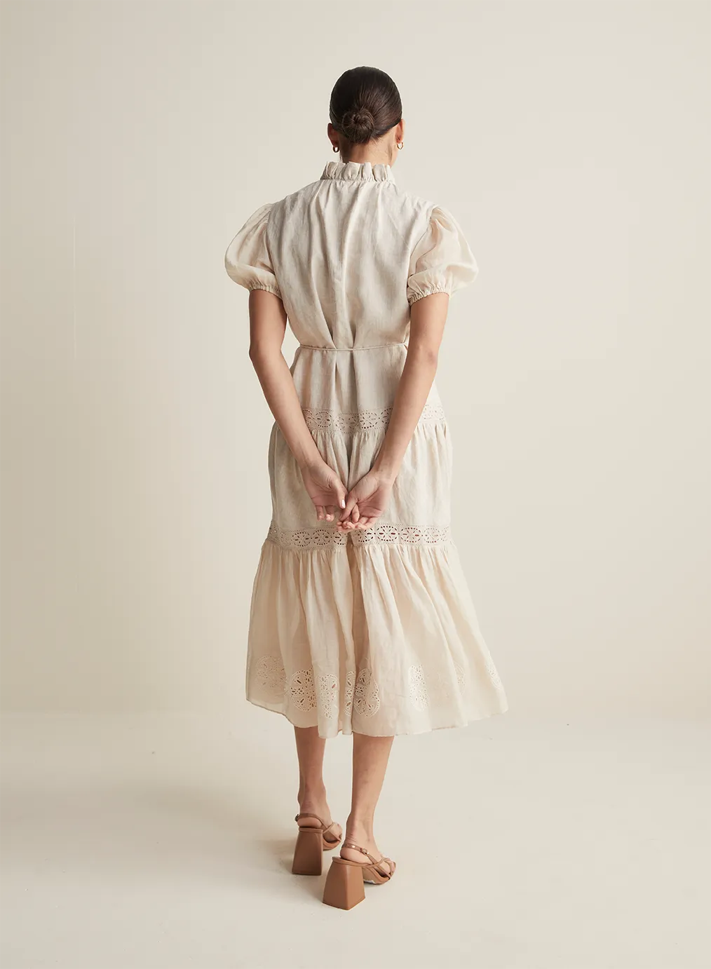 Cecile Linen Ramie Midi Dress | Flax