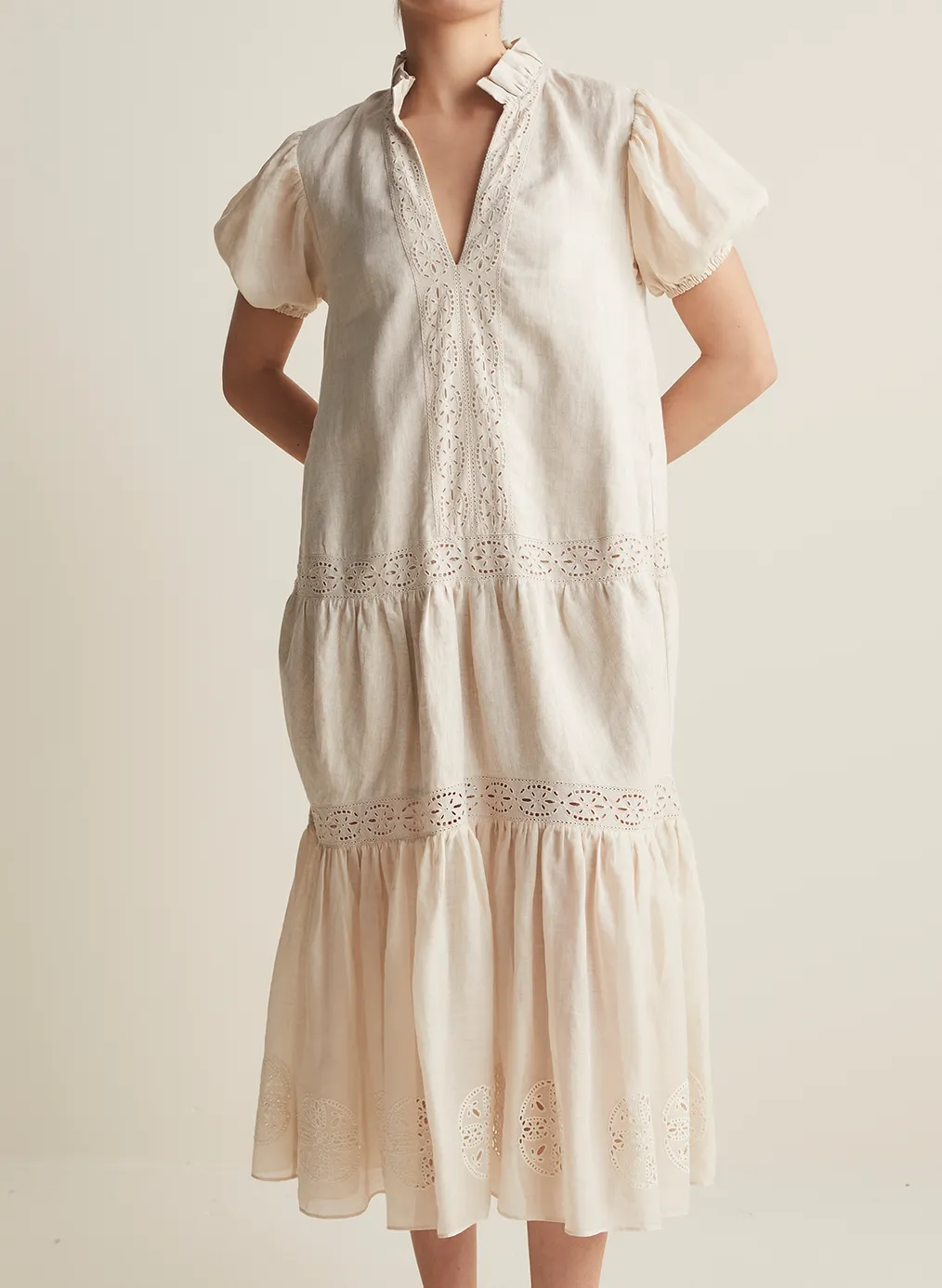 Cecile Linen Ramie Midi Dress | Flax