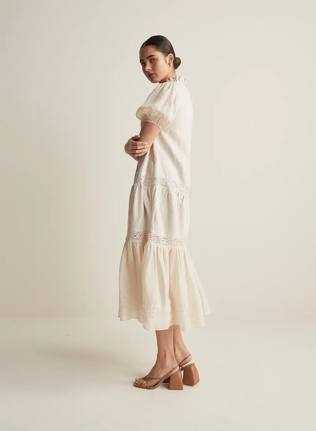 Cecile Linen Ramie Midi Dress | Flax