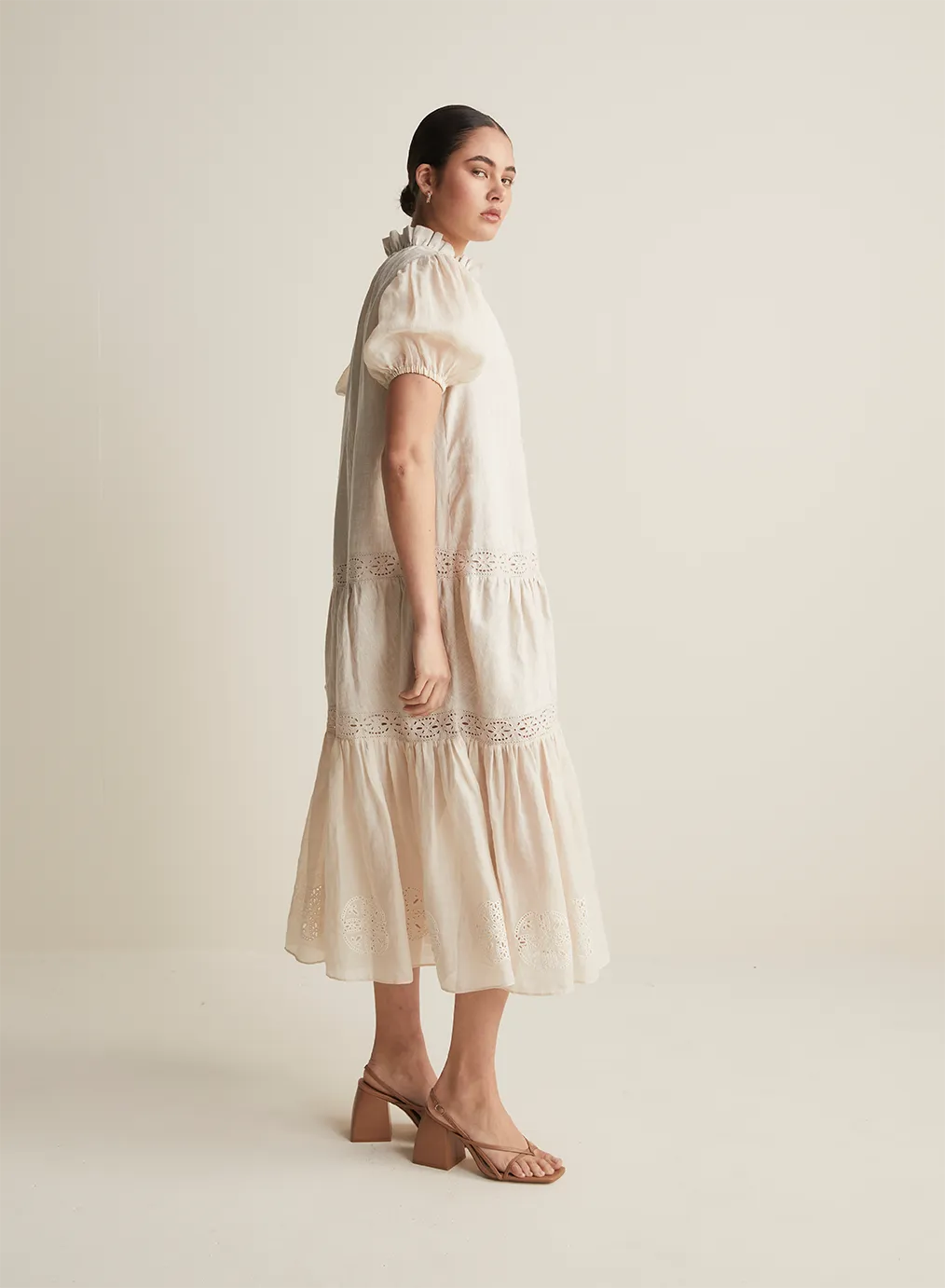 Cecile Linen Ramie Midi Dress | Flax