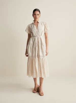 Cecile Linen Ramie Midi Dress | Flax