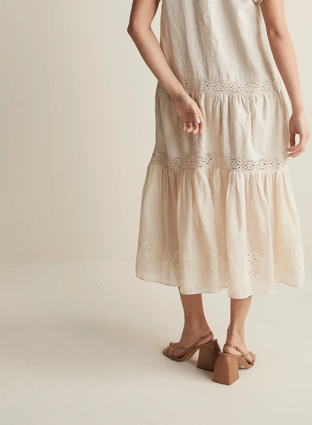 Cecile Linen Ramie Midi Dress | Flax