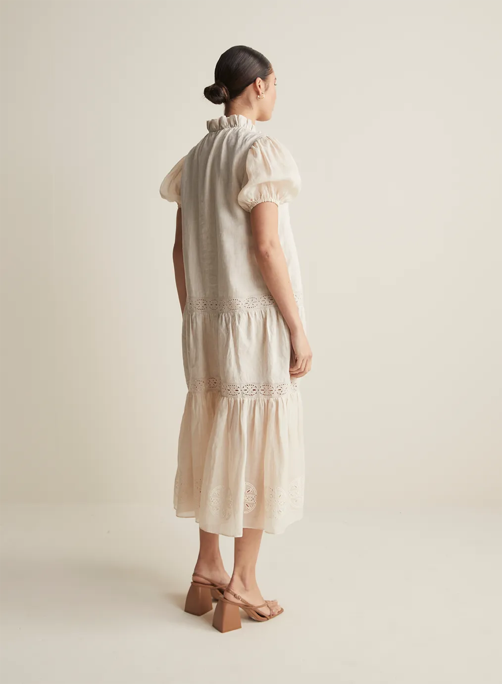 Cecile Linen Ramie Midi Dress | Flax