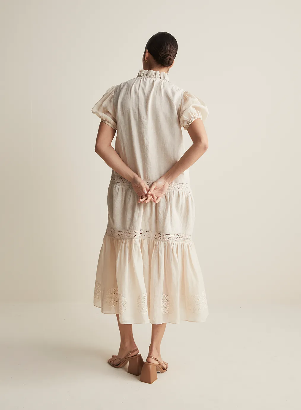 Cecile Linen Ramie Midi Dress | Flax