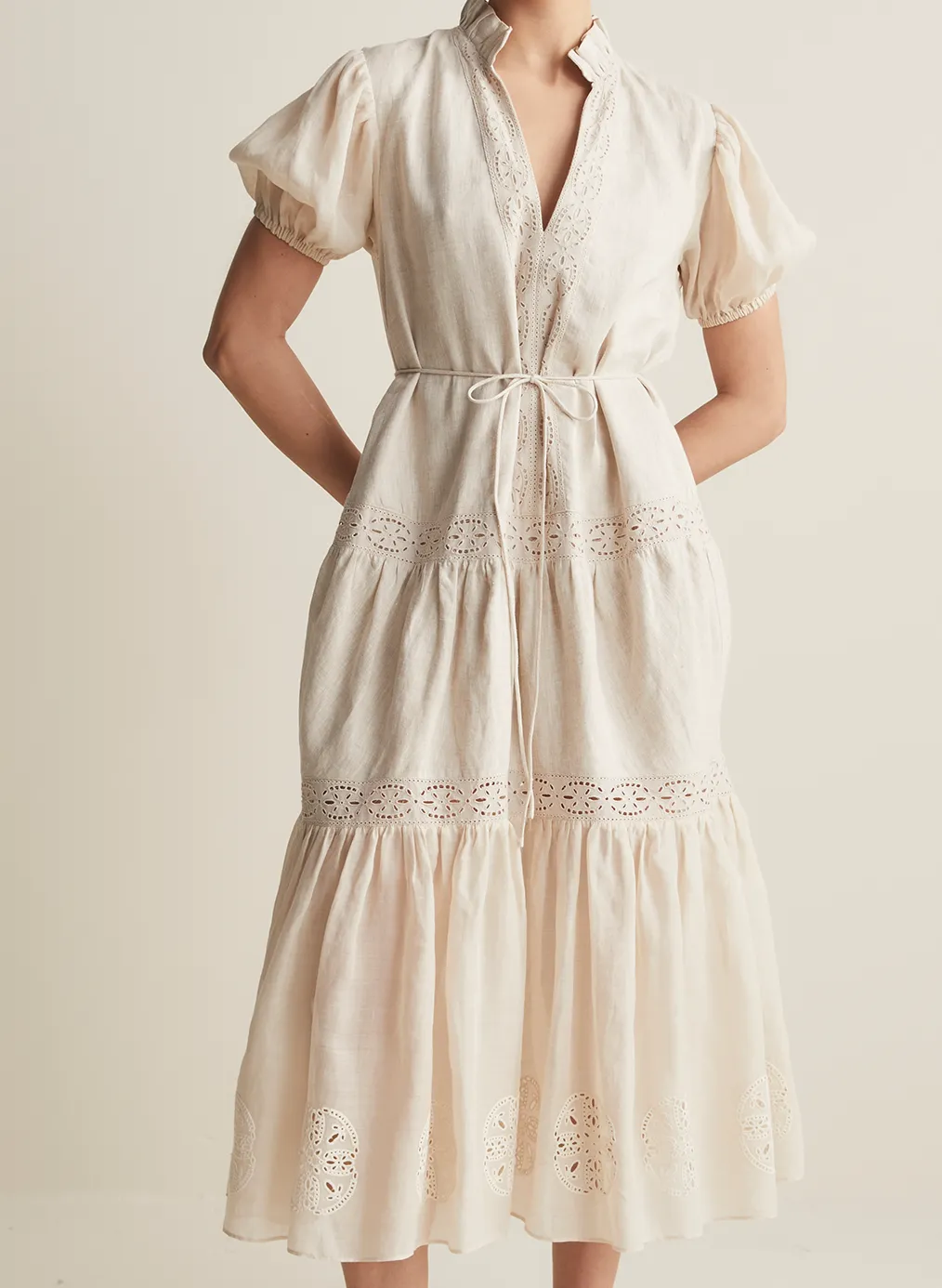 Cecile Linen Ramie Midi Dress | Flax