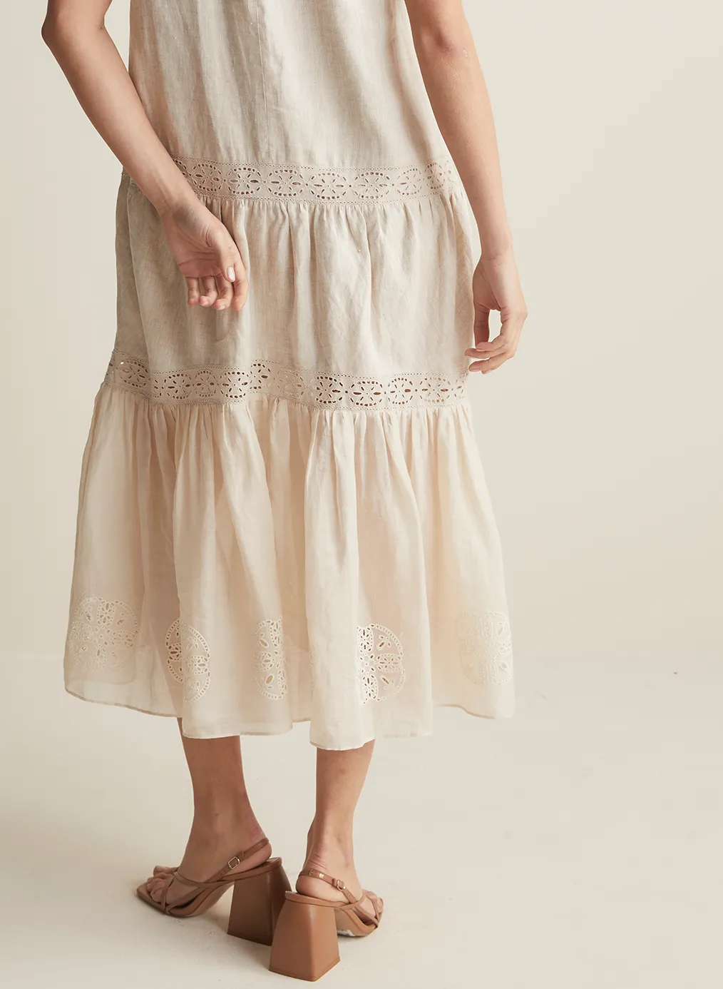 Cecile Linen Ramie Midi Dress | Flax