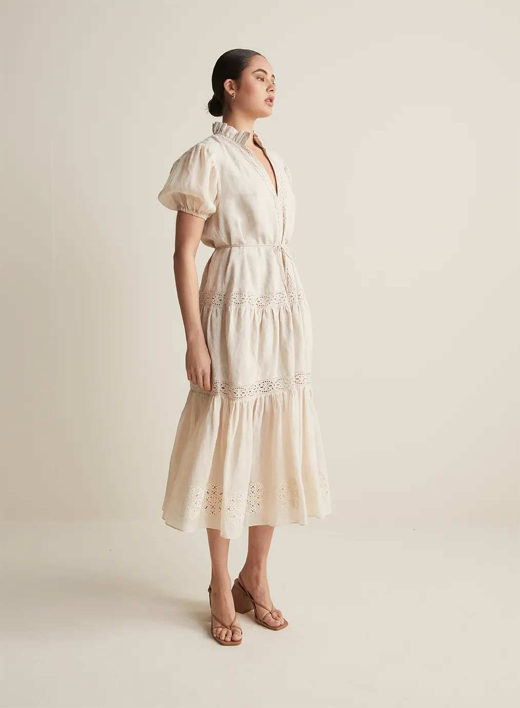 Cecile Linen Ramie Midi Dress | Flax