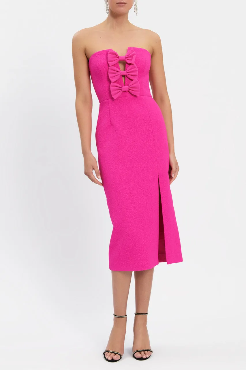 CECILY MIDI DRESS HOT PINK