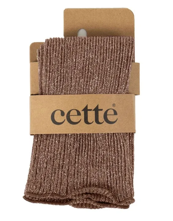 Cette Glitter Ribbed Socks Caffe 278-264