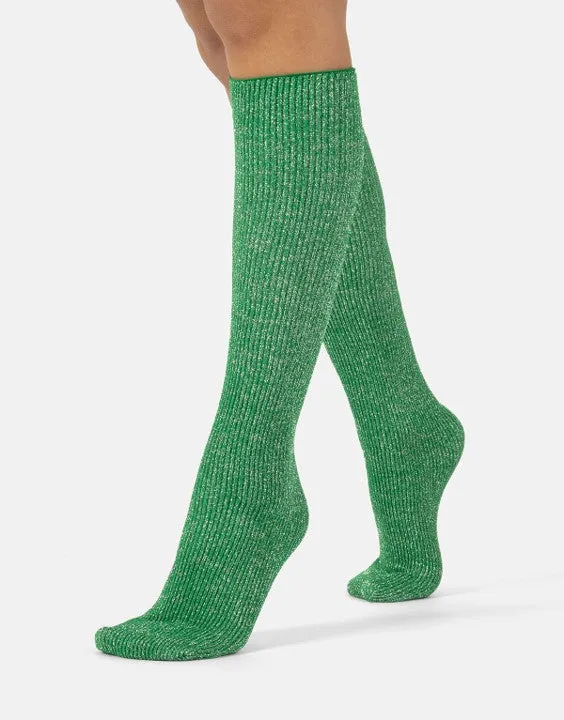 Cette Glitter Ribbed Socks Green 278-12