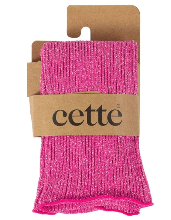 Cette Glitter Ribbed Socks Pink 278-12