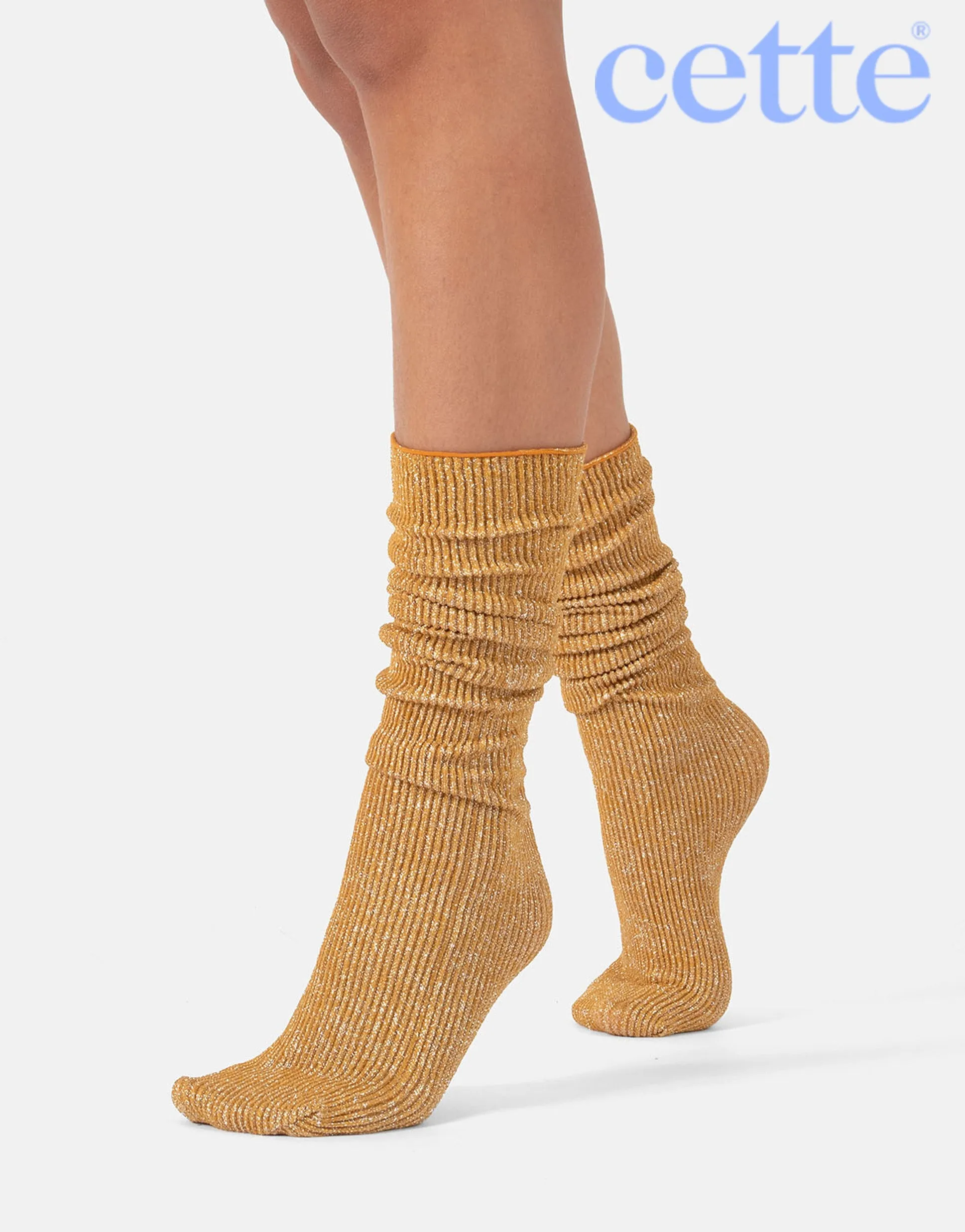 Cette Glitter Ribbed Socks Sunflower 278-12