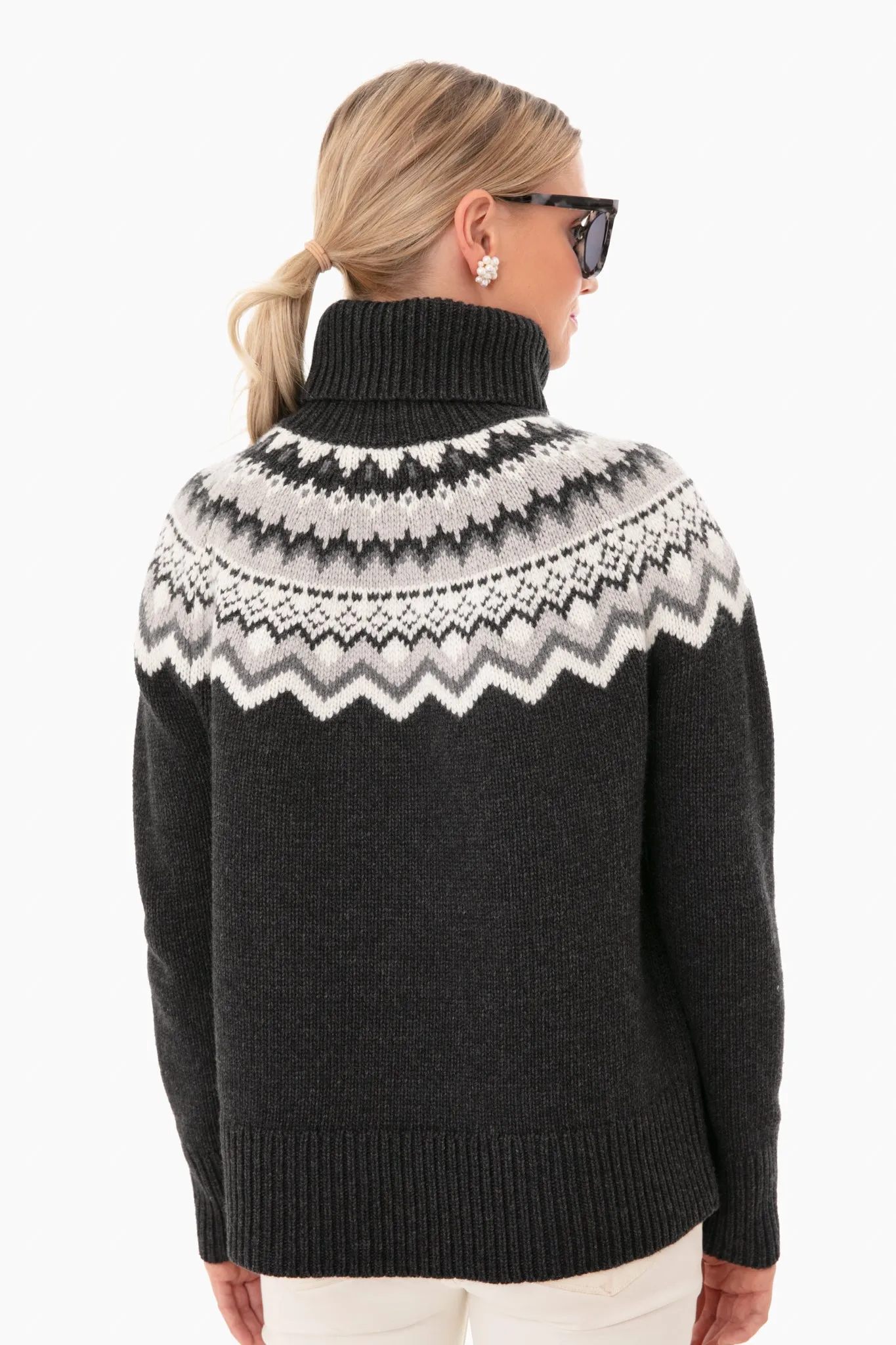 Charcoal Fair Isle Aurora Turtleneck Sweater