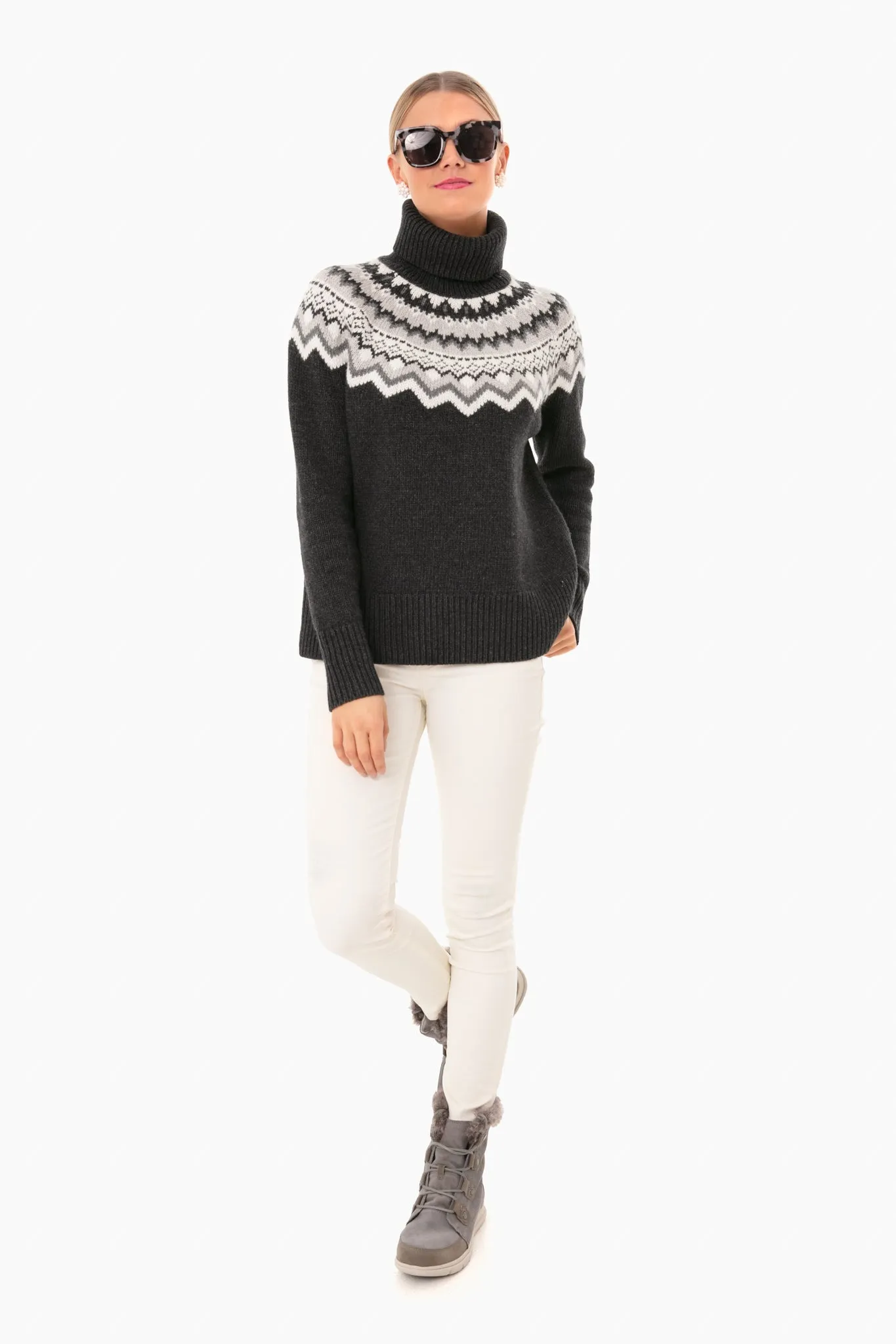 Charcoal Fair Isle Aurora Turtleneck Sweater