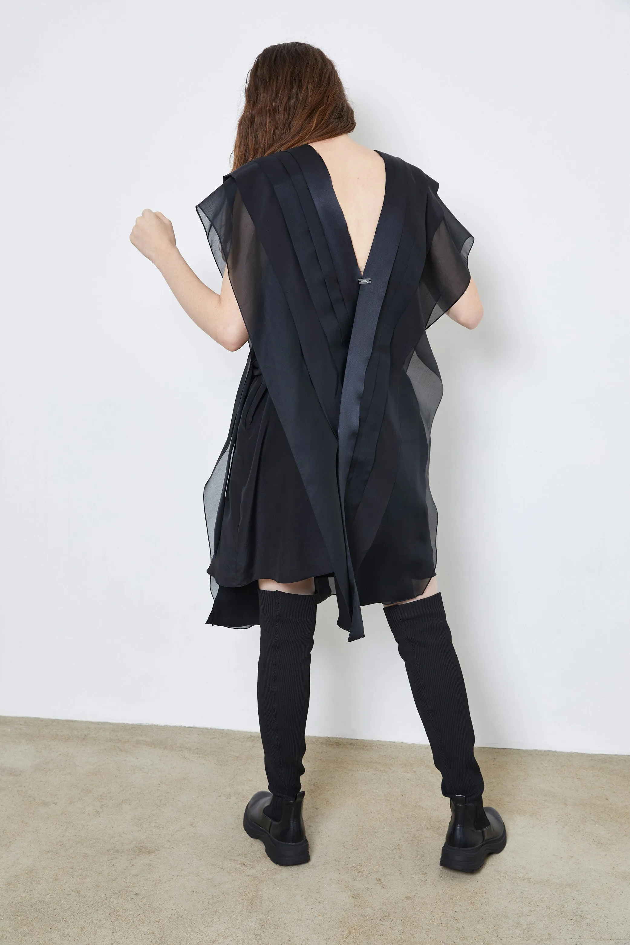 CHAVELA black - short silk dress