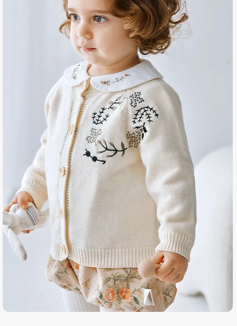 Children's Beige Wreath Sweater